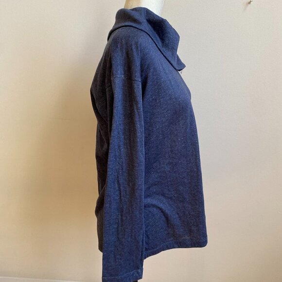 MAX Studio BNWOT Split Neck Blue Top New Pullover - Picture 3 of 6